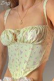2023 Sexy Lace Busiter Vest Tops Fashion Backless Streetwear Y2k Clothes Nightclub Party Tanks Cami Crop Top
