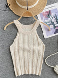 Hotsweet Pearls Women Tops Strapless Backless Slim Fit Senior 2024 Korean Style Fashion Streetwear Mini Knitted