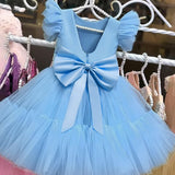 Pretty Girls Dress Birthday Party Princess Dress Lace Kids Ball Gown Elegant Dress Casual Children Dress Size