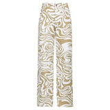 Zebra Print Casual High Waist Pants Women Fashion Skinny Long Trousers Ladies Blue Straight Sweatpants