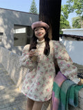 Pink Floral Quilted Coat- Outfit