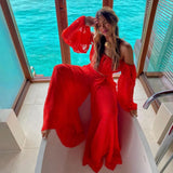 Bikini Beach Cover Up Swimsuit Two Piece Sets Women Swimwear Summer Crop Tops and Wide Leg Pants Suit Sexy Beach