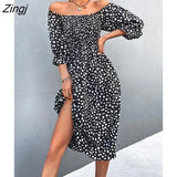 Leopard Print Dress Women Summer Dress 2022 New Vintage Square Neck Short Puff Sleeves Large Hem Chic Midi A-line