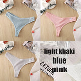 8 Colors Women's Thong G-String Cotton Thongs Women's Panties Sexy V Waist Female Underpants Pantys Lingerie