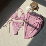 2024 New Confectionery Series Special Cloth Swimsuit Bikini Three-Piece