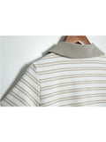 Women Tops Fashion Sweet Lapel Short-Sleeved Striped Soft Fashion Casual Loose Bandage Clothes Preppy Style Crop Shirt