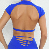 Zingj Nude Yoga Big Dew Back Speed Dry Tight Sports Top Outdoor Running With Chest Pads-Outfit