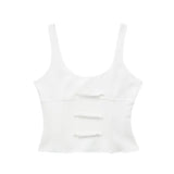 New Bowknot Trim Sexy Halter Top Vest