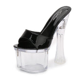 Zingj Ultra High With Crystal Slope With Slippers Women's Summer Waterproof Platform Anti-Slip Thick Bottom Sexy Versatile With Ultra High With Cool