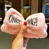 Face Hair Holder Hairbands Soft Warm Coral Fleece Bow Animal Ears Headband For Women Girls Turban Fashion Hair