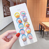 New Girls Cute Cartoon Flower Small Scrunchie Kids Ponytail Hair Tie Elastic Hair Bands Fashion Hair Accessories
