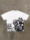 Street Printed Large T-Shirt Gothic 2025 Graphics T-Shirt Y2k Blouse Armed Gothic Men's Short Sleeves 211-1-Outfit