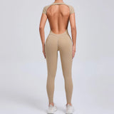 Zingj Fast Dry Yoga One Yoga Clothing Short Sleeves Back Hip Sports Fitness Clothing 89071-Outfit
