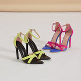 Shoes 2025 Summer New Dew Sexy Fine Heel Sandals Women Cross-Colored Temperament Women's