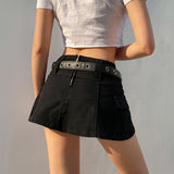 Aesthetic Harajuku High Waist Mini Skirt Summer Casual A Line Hot Shorts Skirts Women Black White Gothic