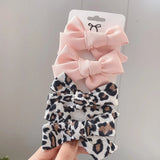 Leopard Print Hairpins Bowknot Hair Clips For Cute Girls Cotton Safty Barrettes Hairgrip Headwear Kids Hair