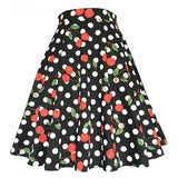 Women's Runway Cotton Retro Vintage Skirt Black Faldas High Waist A Line Rockabilly Jupe 50s Swing Umbrella Skirts Pin Up