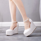 Hed Sandals Women's Summer 2025 New Comfortable White Thick-Soled Round Head High-Heeled Waterproof Table Casual Women's