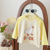 Cotton Children Cartoon T Shirts Cute Animal Print Baby Long Sleeve T Shirt For Boys Girls Tee Kids Casual Pullover