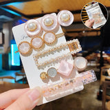 Handmade Pearls Hair Clips Pin For Women Fashion Geometric Flower Barrettes Headwear Girls Sweet Hairpins Hair