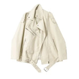 Spring Autumn Faux Leather Jackets Women New Loose Casual Coat Female Drop-shoulder Motorcycles Outwear With