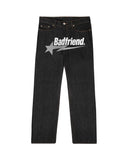 New American Letter Print Jeans Women Harajuku Hip Hop Vintage Straight Pants Unisex Casual Loose Jeans Punk Wide-Leg