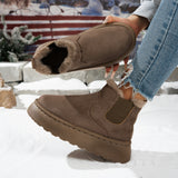 Velvet Round Head Jacket Cotton Boots 2025 Autumn And Winter New Large-Size Thick Snow Boots Women's