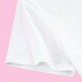 Disco Print White Graphic Tee-Outfit