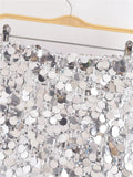 2023 Sequin Skirt Women Glitter Silver Short Skirt Woman Fashion High Waist Mini Summer Skirts Shiny Sexy Women's