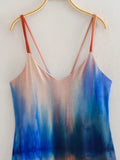 Tie Dye Slip Dress Woman Print Backless Long Dress Women Sleeveless Midi Summer Dresses Woman 2023 Beach Casual