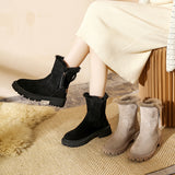 Zingj Shoes Women 2023 New Winter Fur One Snow Boots Ankle Boots Big Cotton Shoes Women-Outfit