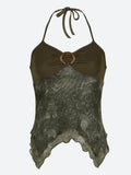 Grunge Floral Halter Neck