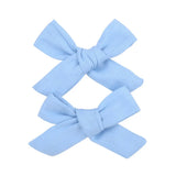 Solid Cotton Hiar Bows With Clip For Baby Girls Boutique Handmade Hair Clip Hairgrip Barrettes Hair Acesssories