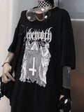 Men's Gothic Ancient Cross Graphic Tee- Outfit
