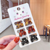 New Women Girls Vintage Elegant Leopard Small Acrylic Hair Claws Geometric Hair Clips Headband Fashion Hair