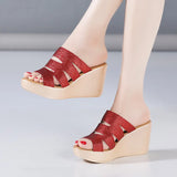 Heel Slippers Women Wear 2023 Summer New Waterproof Platform Size 4143 Muffin Thick Soles Fish Mouth Sandals