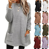 Long Sleeve Pocket Fleece Sweatshirt T-shirt