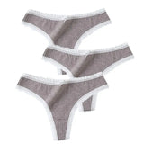 Panties Cotton Women's Underwear Sexy Panties Soft Female Underpants Thong Solid Color Lace Panty Lingerie M-XL