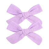 Lovely Baby Solid Hair Bows With Clip Bowknot Hair Clips Headwear Children Cute Cotton Hairpins Barrettes Hair