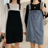 Women Denim Summer Split Pockets All Match Vintage Mini Dresses Fashion Streetwear Korean Loose High Waist Denim