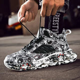 Hip Hop Street Dance Shoes Graffiti Running Shoes Brand Designer Platform Chunky Sneakers Lace Up Sports Jogging