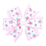 Printed Flower Hair Bows With Clip For Baby Girls Grosgrain Ribbon Boutique Hair Clip Barrettes Hair Accessories