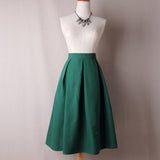 Womens Solid 2022 Midi Skirts Summer Ladies Black Pleated Ball Gown Skater XXXL White Office Wear Tutu