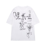 2025 New Women's Round Collar Short Sleeve Contrast Color Print T-Shirt 5644156