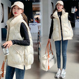 Fashion 2021 New Autumn Winter Short Cotton Vest Women Jacket Glossy Sleeveless Coat Warm Ladies Winter