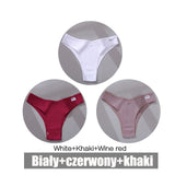 3PCS/Set Women's Panties Cotton Brazilian Underwear Women Sexy V Waist Women's Thong Female Underpants Intimate