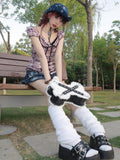 Contrast Color Y2k Aesthetic Plaid Shirt Fashion Bandage Lace Slim Blouse Streetwear Grunge Blusas Mujer De