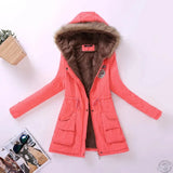 New Winter Women Jacket Medium-long Thicken Outwear Hooded Wadded Coat Slim Parka Cotton-padded Jacket