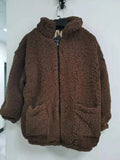 New Spring Women Teddy Bear Coat Stand Collar Loose Plush Jacket Zipper Solid Warm Outwear Faux Lamb