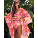 Print Swimsuit Beach Cover Up Tunics for Beach Long Kaftan Bikini Cover Up Robe De Plage Sarong Beach Swimsuit